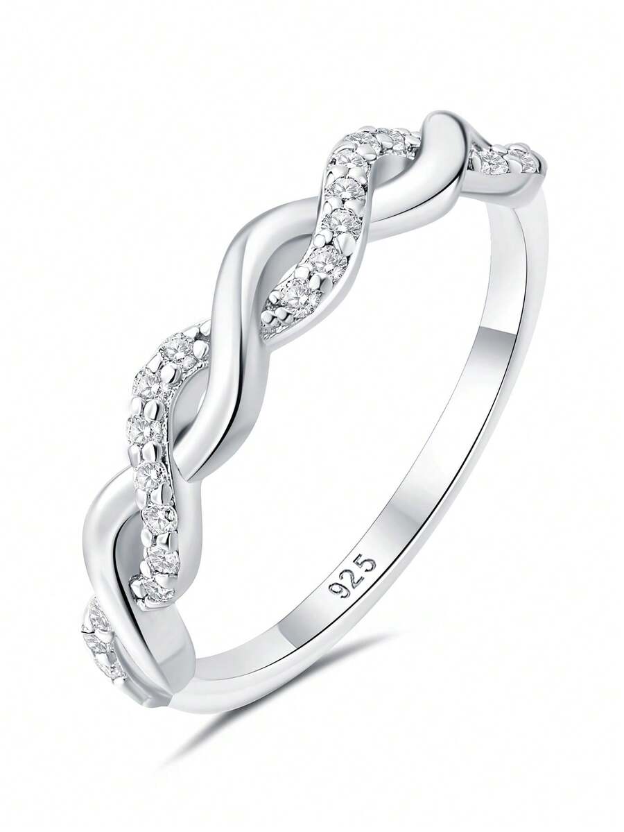 AIHUASI 1 chiếc nhẫn đính hôn kim cương Moissanite quyến rũ dành cho phụ nữ, bạc Sterling 925 nguyên khối, màu D, VVS1, cắt tròn, 1,2 carat, nhẫn cưới xoắn kim cương Moissanite, trang sức cao cấp, quà tặng Valentine