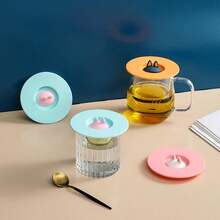 Creative Cat Ear Silicone Cup Lid, Leak-Proof And Dust-Proof, Fits Mugs, Ceramic Cups, Glass Cups And Other Common Cups - Multicolor - View 4
