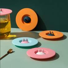 Creative Cat Ear Silicone Cup Lid, Leak-Proof And Dust-Proof, Fits Mugs, Ceramic Cups, Glass Cups And Other Common Cups - Multicolor - View 3