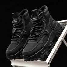 Men's Shoes 2025 Fall New Casual All-Match Boots Fashion Wear-Resistant Shoes Men's Breathable Work Shoes - 黑色 - 查看 4