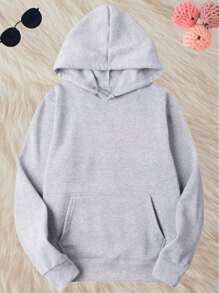 Women's Good Vibes Cat Sweatshirt Youth Cold Weather Tracksuit For Girls Ages 6 To 16 - Xám - Xem 2