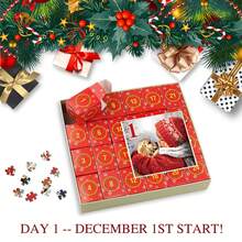 Christmas Decoration Christmas Advent Calendar Puzzle, 24 Grid Creative Christmas Countdown Calendar Puzzle, Suitable As Christmas Gift For Family And Friends - Multicolor - View 4