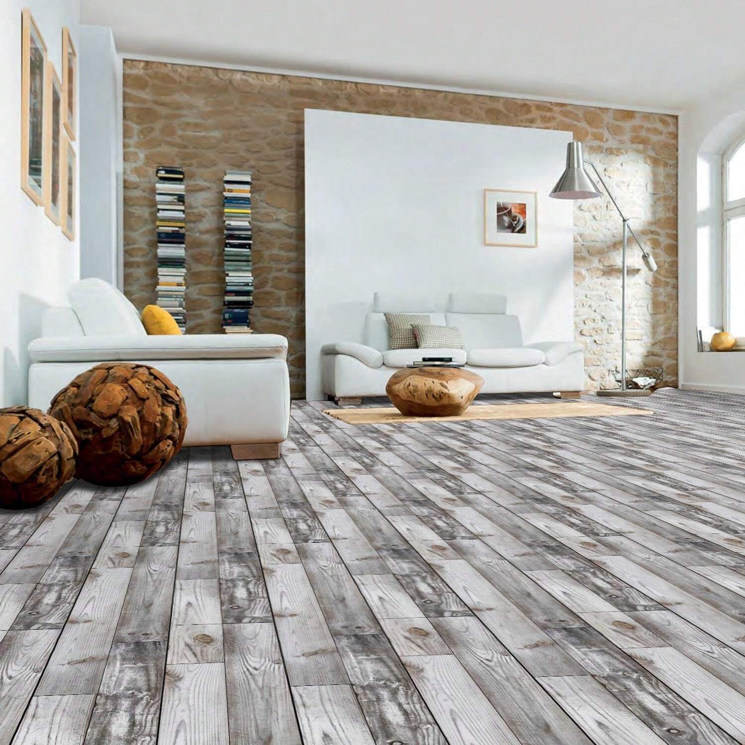 1/10pcs Pack PVC Peel & Stick American Wood Grain Flooring, Easy To