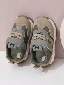 幼儿和婴儿平底户外运动鞋，拼色，钩环闭合，适合聚会和散步，春季和秋季 - 綠色 - 查看 5