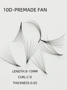 一盒560根，10D/12D/14D/16D/18D/20D预制浓密睫毛，0.05mm尖头，长度8-15mm，C型卷度，自然柔软，手工嫁接假睫毛 - C - 查看 20