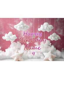 1 件可定制生日快乐派对气球背景，带有彩虹、马卡龙颜色和姓名/年龄印刷 - 彩色 - 查看 13