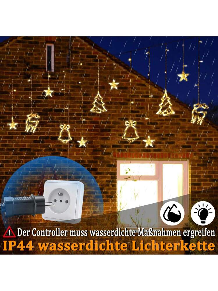 SWANEW Catena Luminosa A LED 12 Stelle Tenda Luminosa Per Feste Decorazione Interna Esterna Impermeabile Ip44 78467370
