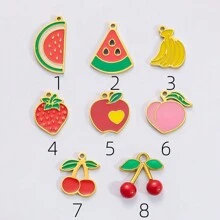 1 Stück modischer Frucht-Charm offener Ring, 18 Karat vergoldet Edelstahl, dekorativer Schmuck, geeignet für Frauen als Urlaubsaccessoire