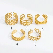 1 Stück modischer Frucht-Charm offener Ring, 18 Karat vergoldet Edelstahl, dekorativer Schmuck, geeignet für Frauen als Urlaubsaccessoire