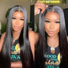 Put On And Go Glueless Wigs Human Hair Pre Plucked Pre Cut 6x5 Straight Lace Closure Wigs Human Hair Upgraded Glueless Wig Ready To Wear Glueless HD Lace Front Wigs For Women 200% Density - Natural Black - 查看 4