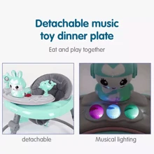 NetHong Adjustable Baby Walker Rocker Bouncer Foldable Feeding Tray Music Lights Model~