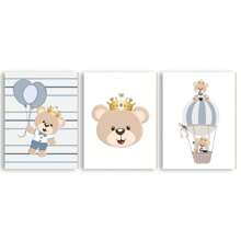 Kit Decorative MDF Frames Plates Teddy Bear Prince PC37 - 白色 - 查看 1