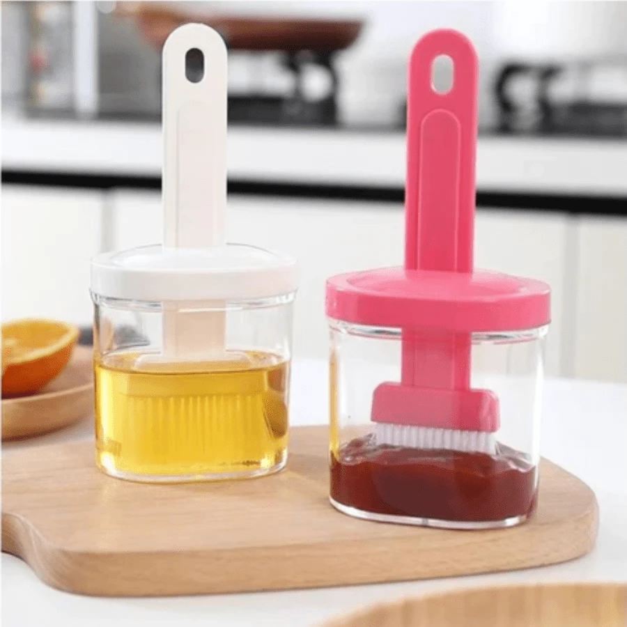 1 Piece Seasoning Bottle With BBQ Brush. Oil Dispenser, Oil Brush, Seasoning Bottle, Seasoning Brush, Flavor Spreading Tool. - Ngẫu nhiên - Xem 1