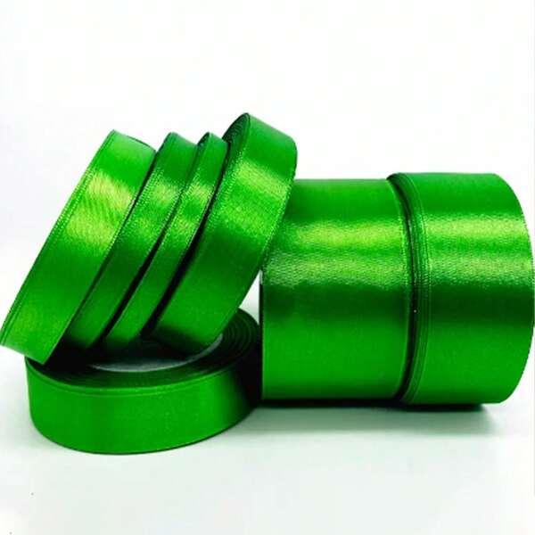 1 rolă panglică din satin poliester, cutie cadou, cutie de bomboane, cutie de tort, panglică din satin pentru decorarea florilor, culoare verde, dimensiuni multiple (diferență minoră de culoare datorită vopsirii la mașină)