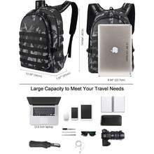 BAIGIO Backpack 25L Waterproof Trekking Backpack Military Molle Backpack For Camping Trekking Travel - Black Camouflage Black - View 3