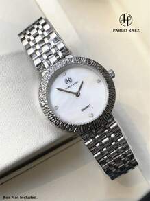 1pc Pablo Raez Women's Fashion Jewelry Watch, Premium AAA Grade Women's Wristwatch, Famous Brand New Luxury Silver & Gold Color, Resistant To Oxidation, Suitable For Party & Daily Wear, Stainless Steel Heavy Bracelet, 50m Waterproof, Simple Elegant Diamond Quartz Watch, Suitable For Daily Use, Teacher Gift, Mother's Day Or Girlfriend Birthday Graduation Wedding Gift - one-size - View 5