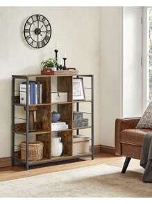 VASAGLE Bookcase, Bookshelf, Ladder Shelf 3-Tier, Display Storage Rack Shelf, For Office, Living Room, Bedroom - Brown - View 1