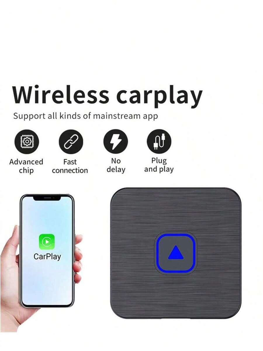 Vavupo CarPlay Upgraded Wireless CarPlay Adapter - Convert Wired To Wireless, Plug And Play, Fast Connection, Enjoy Videos/Music/Navigation/Phone Call, Compatible With IPhone IOS 10+