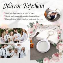 1 móc khóa gương ảnh màu tùy chỉnh - Mặt dây chuyền túi xách cá nhân hóa, Quà tặng hình ảnh tùy chỉnh, Quà tặng sinh nhật, Phụ kiện gương, Phụ kiện đám cưới, - trắng - Xem 2