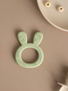 1pc Rabbit Teether Toy Baby Silicone Teether Ring Easy-To-Hold Soothing Sore Gums For Teething Chewing - Multicolor - View 8