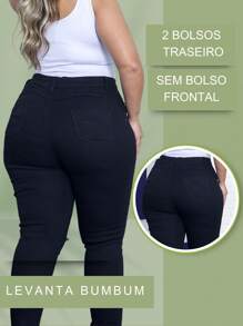 Plus Size Ripped Onix Jeans For Women In Black High Waist Casual Look Perfect Fit High Quality Modern Cut Enhances Silhouette - 黑色 - 查看 2