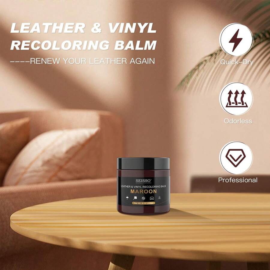 SEISSO Leather Repair Kit For Furniture, Maroon Vinyl Repair Kit