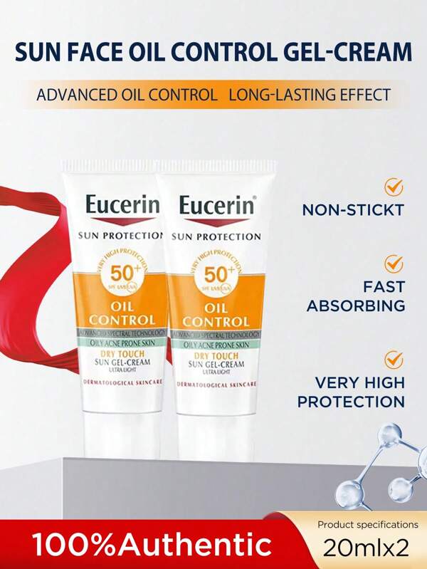 Eucerin 50ml Face Oil Control Sunscreen, Matte Finish Sunscreen Lotion SPF50+