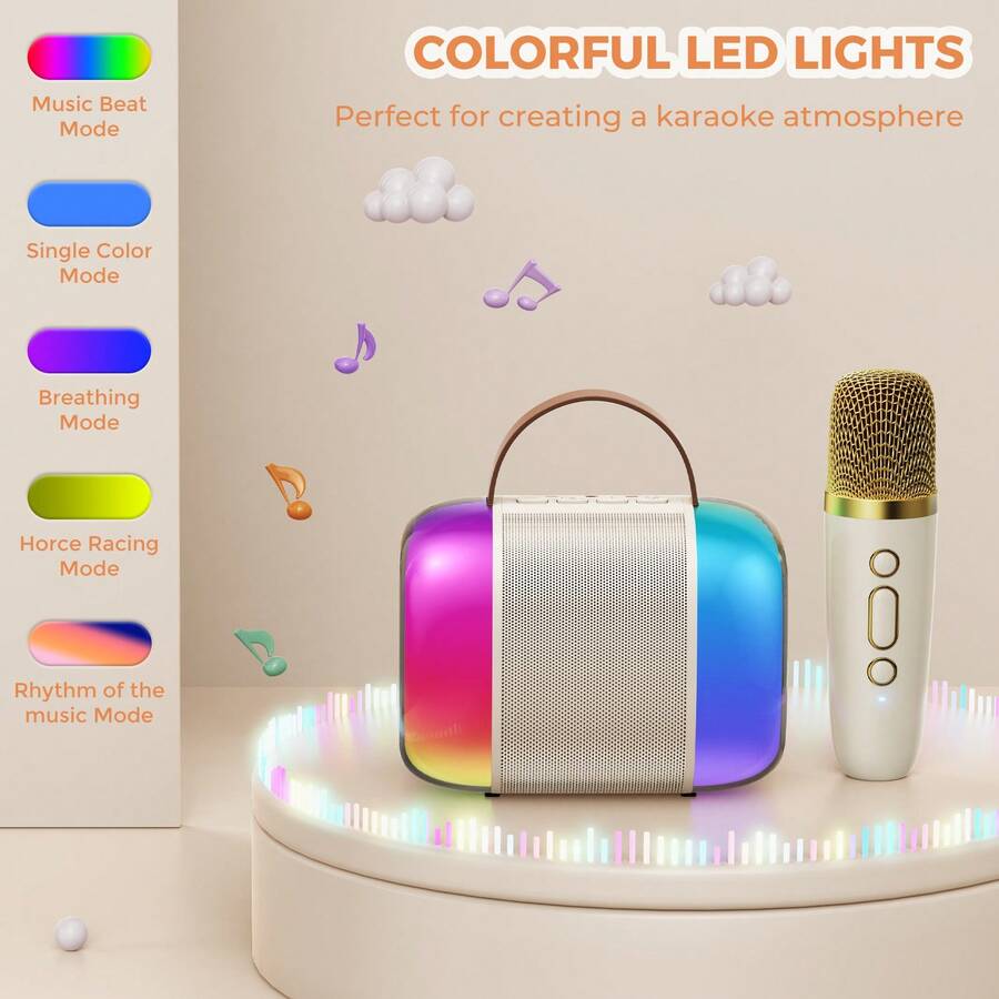 JYX Mini Karaoke Machine With 1 Wireless Mircophone, Portable Bluetooth
