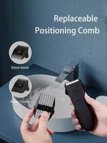 Rechargeable Electric Shaver, Suitable For Trimming Pubic Hair, Scrotum, Beard Groomer, Compact And Portable, Gift For Men - Black - View 7