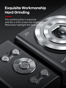 Cámara digital con tarjeta SD, FHD 1080P, 44MP para vlogging con estabilizador de imagen, zoom 16X, compacta y pequeña para niños y niñas - Negro - Ver 8