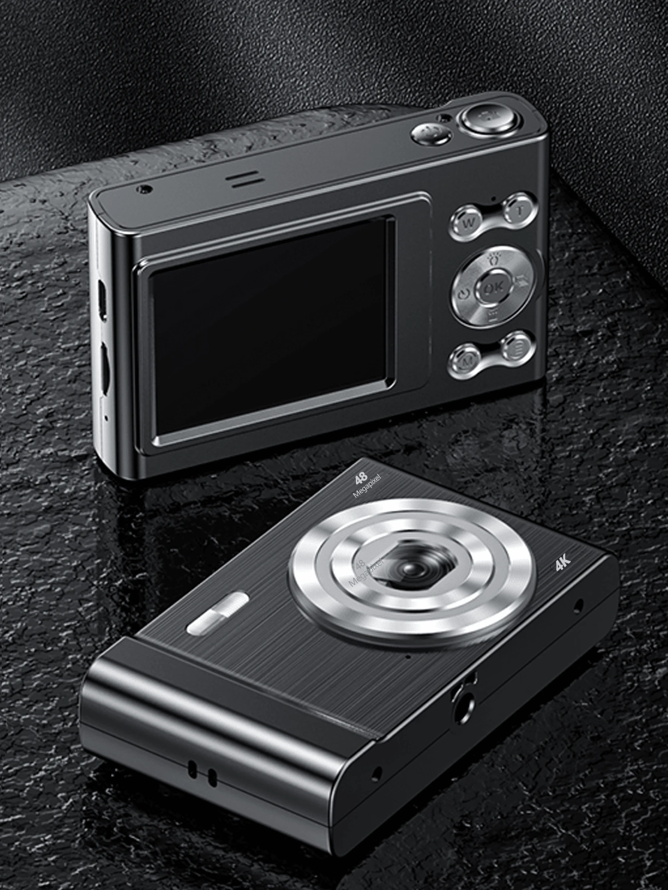 Cámara digital con tarjeta SD, FHD 1080P, 44MP para vlogging con estabilizador de imagen, zoom 16X, compacta y pequeña para niños y niñas