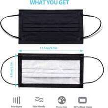 20 Peças Máscaras Faciais Descartáveis Não Tecidas Planas, Respiráveis e Confortáveis, Segurança com Alça para a Orelha, Adequadas para Viagens ao Ar Livre, Reuniões e Escritório