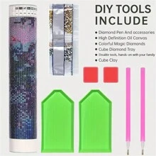 Custom Diamond Painting - Personalized Diamond Painting Made By Uploading Your Photo, Custom Portrait Painting, Pet Photo Painting, Couple Photo Painting, Family Portrait Painting, Full Round Diamond Painting On Canvas, Mosaic Handmade, Gift, Surprise Gift. The Clearer The Image, The Better The Effect. Frameless., Multi-Functional, Anti-Mold, Modern, For Anniversaries, For Birthdays, Kitchen, Dining Room, Bedroom, Office, Living Room, Home, Garden, Tea Room, Home Decor, Back To School Fashion