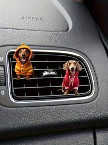 1pc/2pcs Dachshund Themed Car Air Vent Freshener Clip, Pet Animal Car Interior Decoration Accessories - Multicolor - View 7