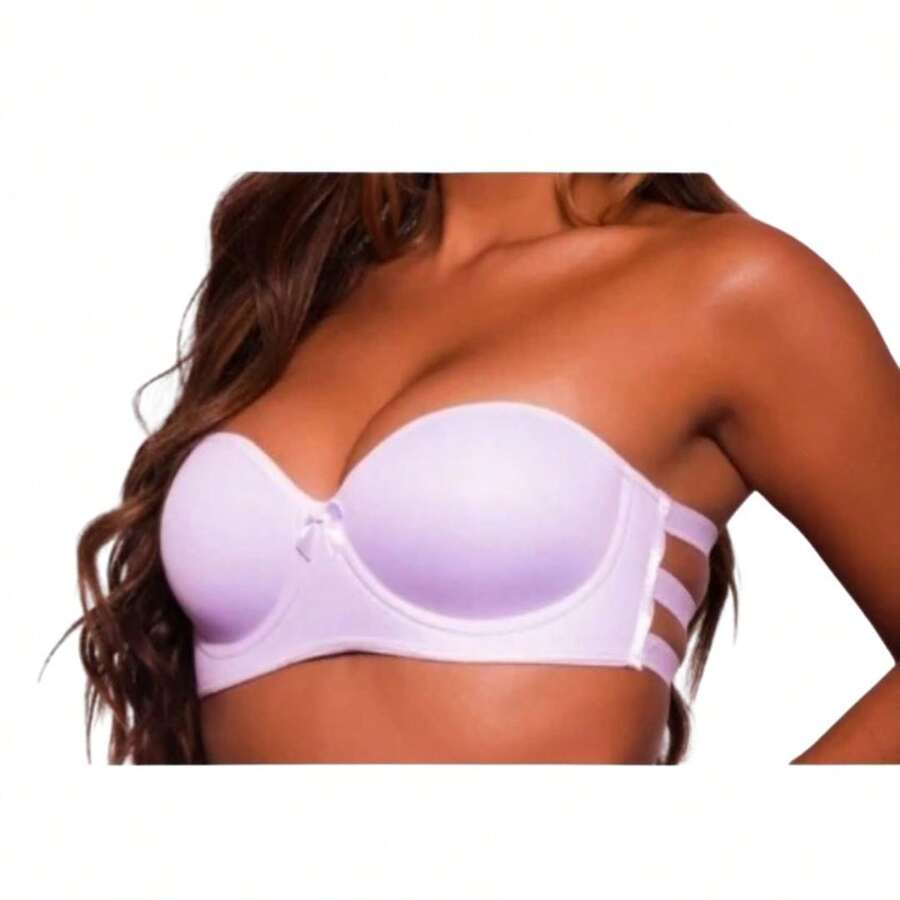 Strapless Bra With Padded Cups And 3 Straps Reinforced Back - 白色 - 查看 1