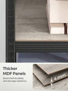 SONGMICS Shelving Unit, 37 X 37 X 150 Cm, 400 Kg Load Capacity (80 Kg Per Shelf), Industrial, Adjustable Storage Shelves, For Living Room, Kitchen, Garage, Greige And Black - Black - View 7