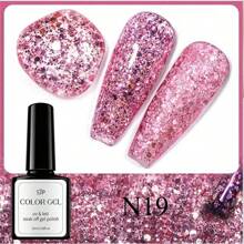 10毫升雪花闪粉指甲油，半永久UV凝胶，圣诞白色雪花闪亮指甲油 - 可卸UV/LED凝胶指甲油，适合美甲沙龙和家庭使用 - 闪粉美甲设计UV指甲油，指甲箔凝胶指甲油