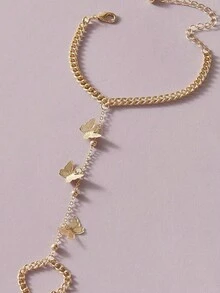 1 件蝴蝶吊坠整条手指环链 - 彩色 - 查看 9