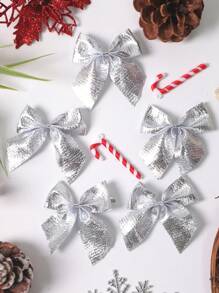 30Pcs Christmas Tree Bows, Mini Plastic Christmas Bows DIY Suitable For Christmas Tree Hanging, Christmas Wreath Decoration Accessories, Party Home Gift Wrapping Supplies, Holiday Parties And New Year Scene Decoration - Multicolor - View 10