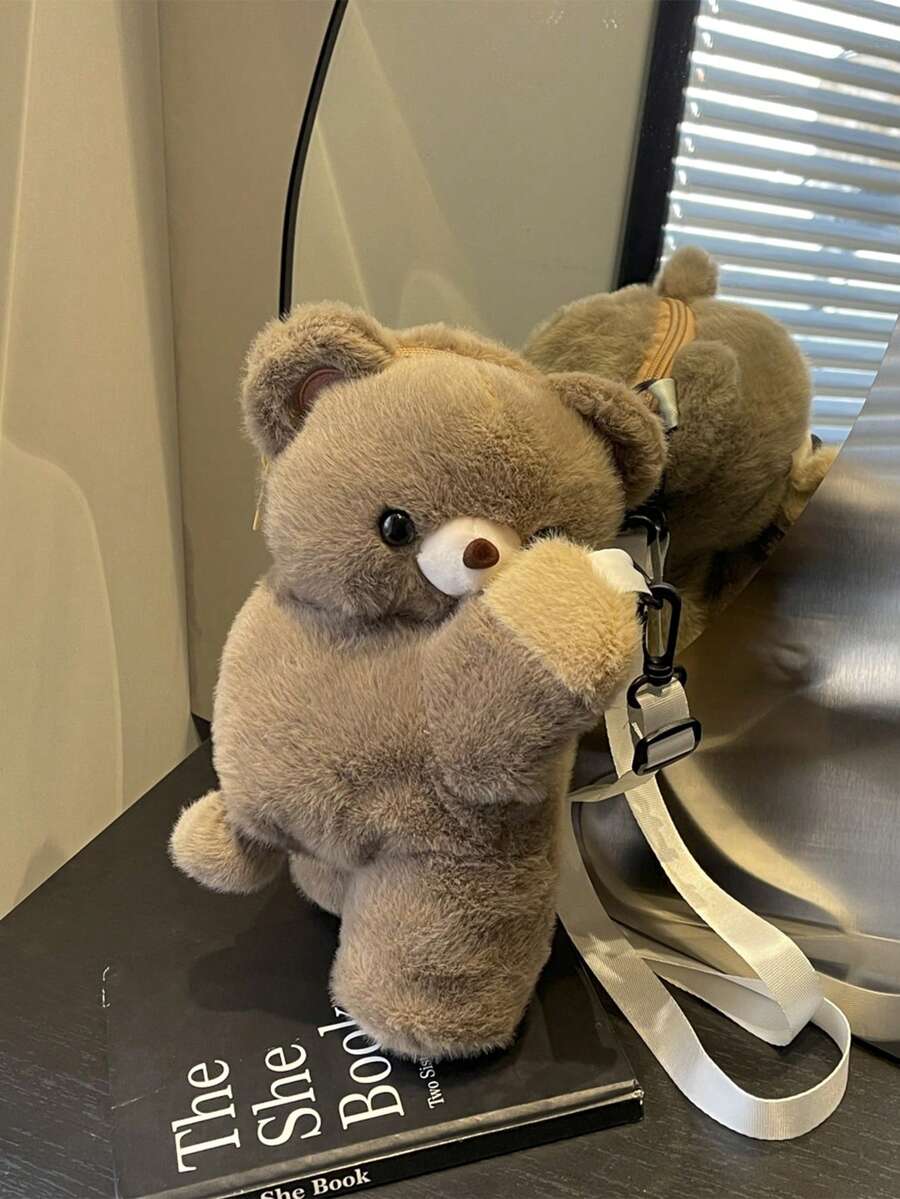 1pc Cute Panda Plush Crossbody Bag Purse Stuffed Animal Doll Gift