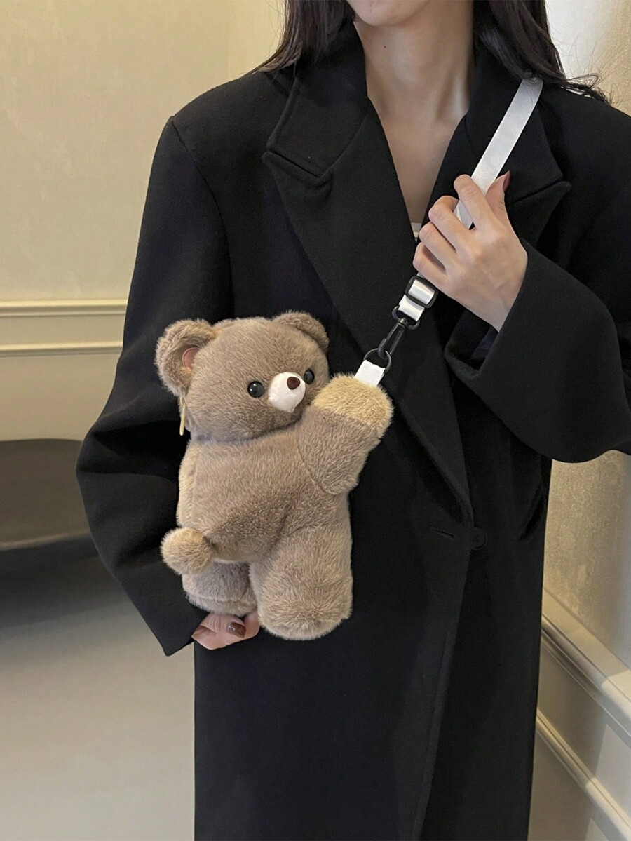 1pc Cute Panda Plush Crossbody Bag Purse Stuffed Animal Doll Gift