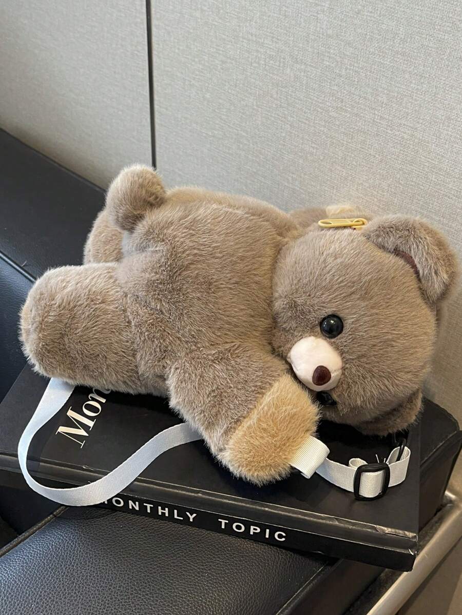 1pc Cute Panda Plush Crossbody Bag Purse Stuffed Animal Doll Gift