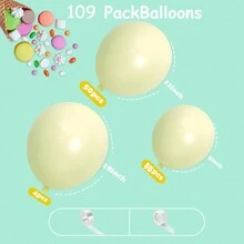 120/109 件黄绿白粉紫蓝乳胶拱门套装，适用于婚礼、生日、毕业典礼、单身派对装饰、性别揭示、派对装饰、室内外装饰 - 彩色 - 查看 13