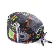 1 pezzo Cappello da infermiera in poliestere stampato, berretto da lavoro per costume e rappresentazione, regolabile e traspirante, adatto per medici pediatrici, adatto per Ognissanti e Natale, unisex