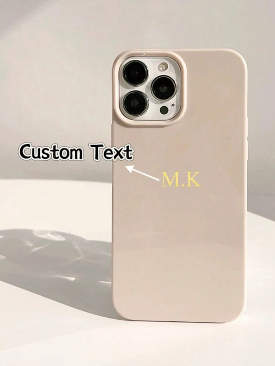 1 Ốp lưng điện thoại màu kẹo dẻo bóng tùy chỉnh, tên chữ cái cá nhân hóa, ốp lưng bảo vệ điện thoại cặp đôi tối giản