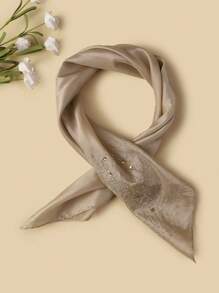 New Bling Rhinestone Multi-Color Fashionable Women Square Scarf Head Kerchief Small Thin Scarf - Multicolor - View 9