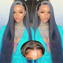 Put On And Go Glueless Wigs Human Hair Pre Plucked Pre Cut 6x5 Straight Lace Closure Wigs Human Hair Upgraded Glueless Wig Ready To Wear Glueless HD Lace Front Wigs For Women 200% Density - Natural Black - 查看 3