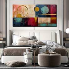 1pcs Abstract Canvas Wall Art Modern Living Room Bedroom Home Office Wall Decor Dark Color Abstract Picture Framed Canvas Prints Ready To Hang Wooden Frame - Ready To Hang - Multicolor - View 5
