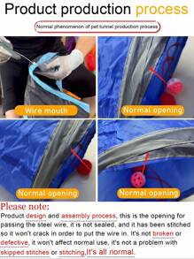 1pc Pet Supplies Pet Cat Tunnel Rainbow Playing Tunnel 3-Way Interactive Cat Crinklable Crinkle Roll Mat Toy, Foldable Breathable Cat Tunnel, Funny Drill Bucket, Pet Accessories, Portable For Indoor Outdoor, Puzzle Exercise Training Supplies For Cats, Rabbits, Hamsters, Assorted Plush Ball Colors - Multicolor - View 11