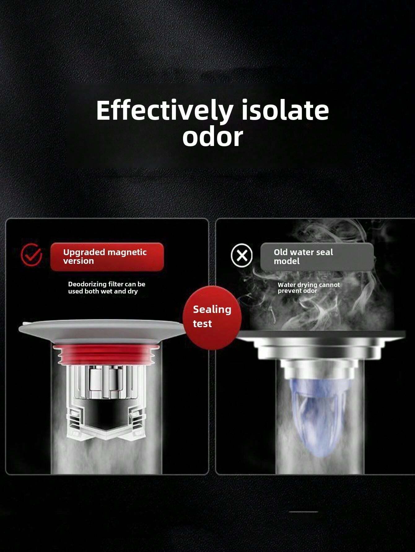 Bathroom Floor Drain Cover Odor Eliminator, Silicone Sewer Deodorizer